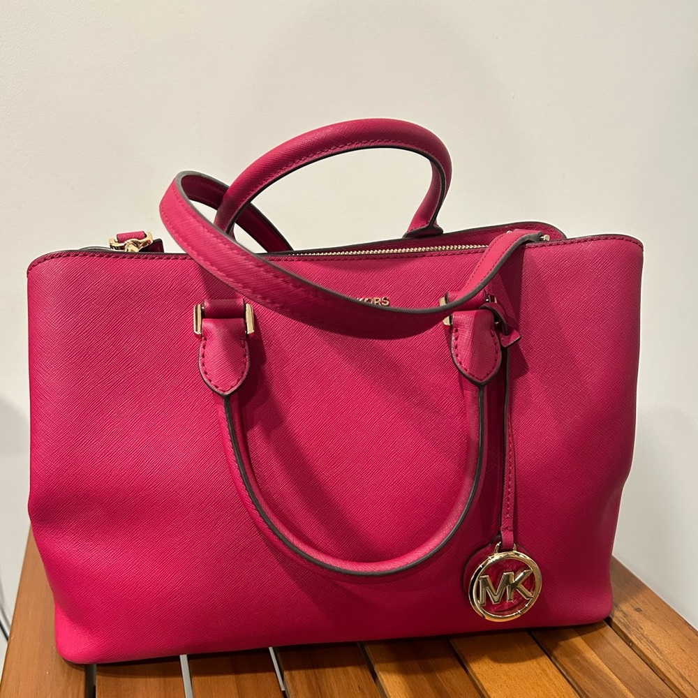 MICHAEL Michael Kors Saffiano Leather Medium Sutton Satchel - Picture 10 of 10